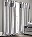 Price comparison product image Intimates Luxury Velvet Bling Silver Pattern Ringtop/Eyelet Pair of Curtains (Silver, 90" x 90")