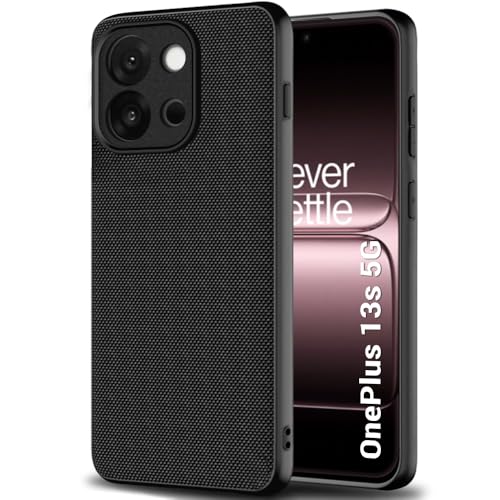 Image of TheGiftKart Back Cover Case for OnePlus 13s 5G | Slim & Lightweight | Ultra-Premium Design | Camera Protection Bump | Fabric Texture Case Cover (PC & TPU, Black)