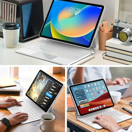 Capa com teclado para iPad 10ª geração 2022 – Capa de teclado magnético estilo mágico com trackpad m