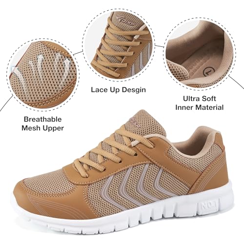 Image of DUOYANGJIASHA Lightweight Walking Shoes for Women: Comfortable & Breathable Mesh Fashion Sneakers for Daily Wear - Casual Non Slip Tennis Shoes for Workout Gym Travel