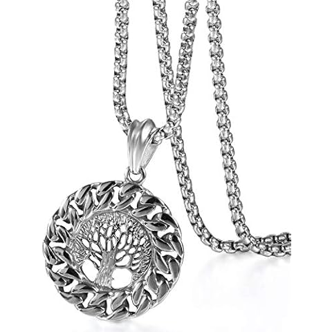 Oidea Men's Silver Tree of Life Necklace Cover