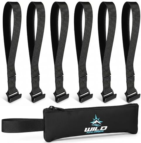 6 Cargo Tie Down Door Hook Straps for Rooftop Cargo Carrier, Pate...