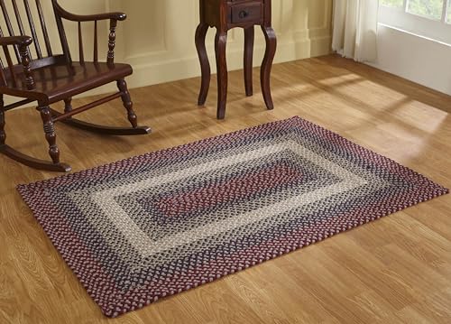 Image of Better Trends Woodbridge Braid Collection is Durable and Moisture Resistant Reversible Indoor Area Utility Rug 100% Wool in Vibrant Colors, 40 inch x 60 inch Rectangle, Cranberry