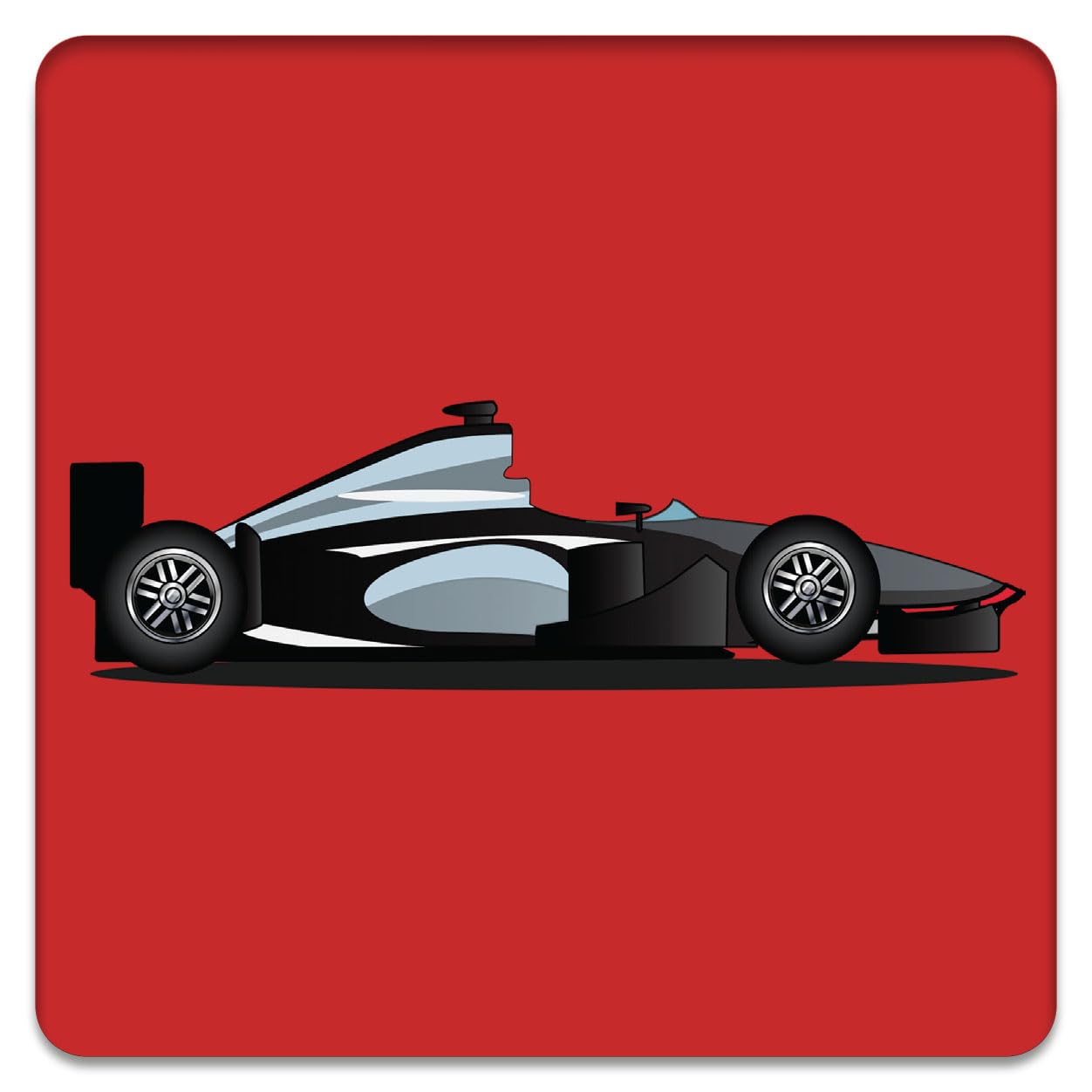 Grand Prix Car Drinks Coaster (One), Bamboo, 10 x 10 cms