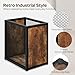 YATINEY Office Trash Can 2 Pack, 4 Gallon Garbage Can, Metal Wastebasket with Wood-Look Panels, Industrial Style Trash Can for Office, Study, Rustic Brown and Black WB03L2BR