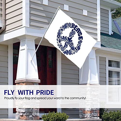 Hippie Flower Power Peace Sign Outdoor Flag Home Garden Flag Banner Breeze Flags For Home Decor 3X5 Foot #TOP3