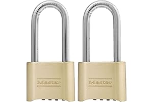 Master Combination Lock, Gate Lock for Outdoor Fence or Shed, Customizable Combination...