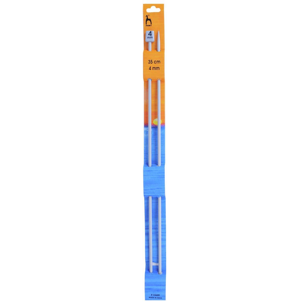 Crafty Capers White Pony Metal Knitting Pins/ Knitting Needles 35Cm Long - 4Mm