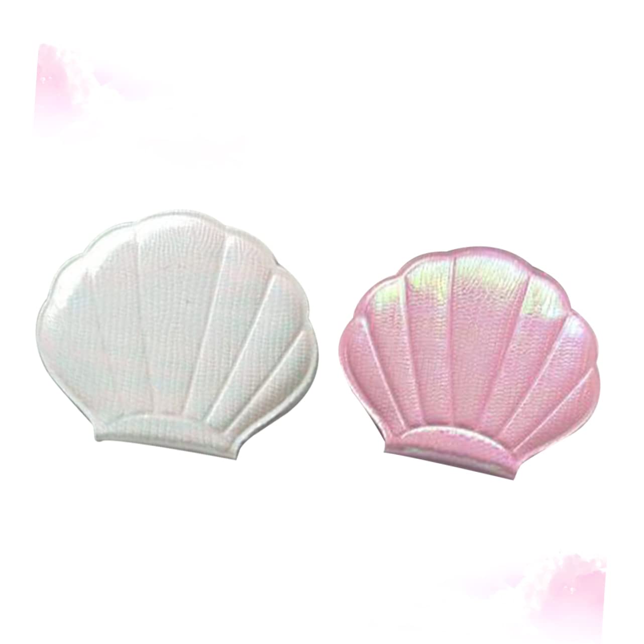 Healeved 6piezas Espejo De Maquillaje Portátil Doble Cara Forma De Concha Compacto y Ligero para Viajes y Uso Diario Aleatorios