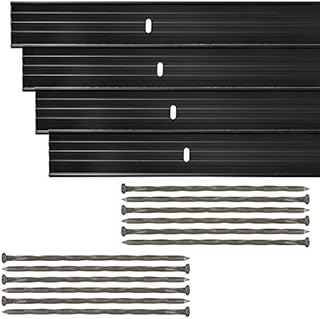 Dreamscape E-Z Edge Aluminum Landscape Edging - 4 Strips, 6ft Each (24ft Total), Black Painted - Professional Quality Landscaping Border, Metal Divider for Lawn, Garden, Flowerbed