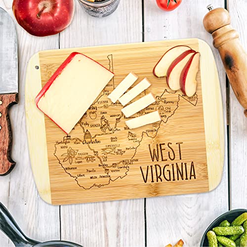 Image of Totally Bamboo A Slice of Life West Virginia Engraved Map Cutting Board