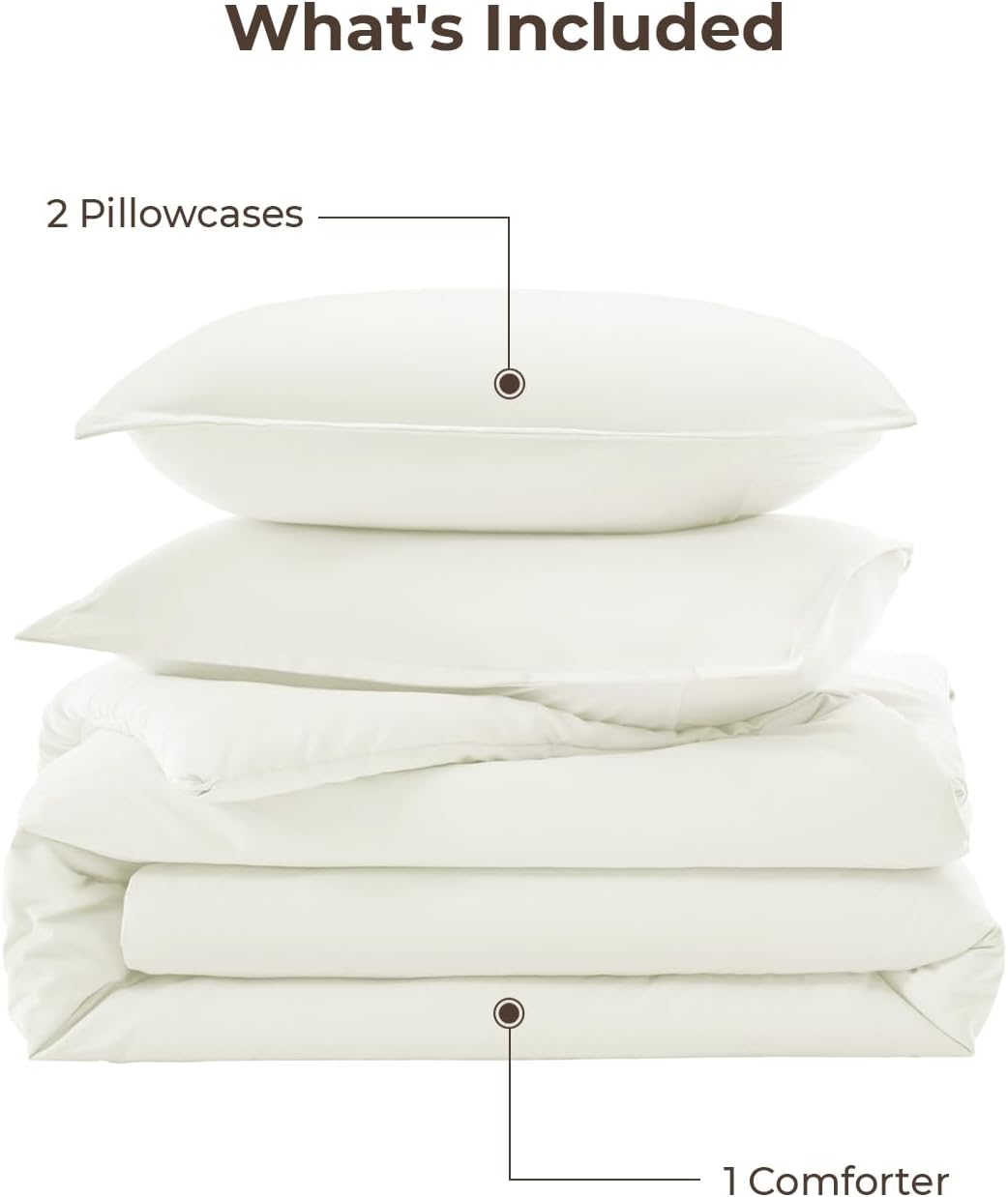 Litanika Ivory Comforter Set Queen Size, 3 Pieces Lightweight Solid Bedding Comforter Set, All Season Fluffy Bed Set (90x90In Comforter & 2 Pillowcases) - Image 7