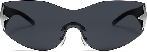 Miniatura 4 de Allarallvr Gafas de sol Y2K para mujeres y hombres 2000S retro de moda sin montura envolvente alrededor de moda AR82141