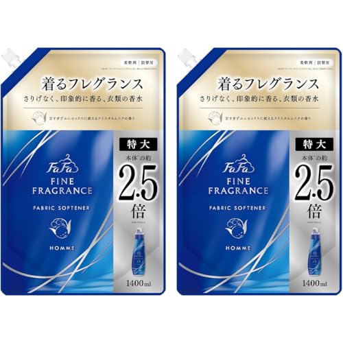2個セット ファーファ ファインフレグランス 柔軟剤 オム 1400ml 詰替 大容量 クリスタルムスクの香り