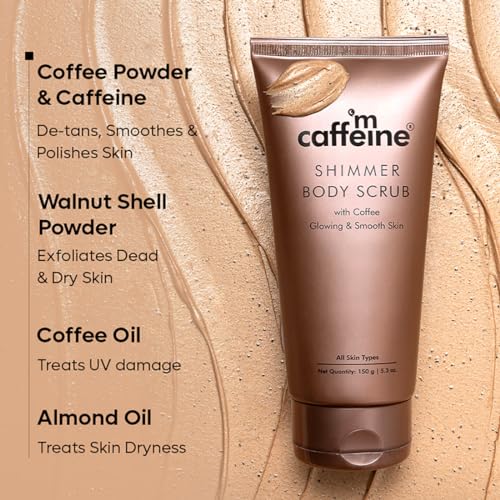 mCaffeine Shimmer Body Polishing Kit for women and men| Shimmer Body Scrub with Coffee & Shimmer Body Butter with Cocoa Butter | For Illuminizing... - Image 4