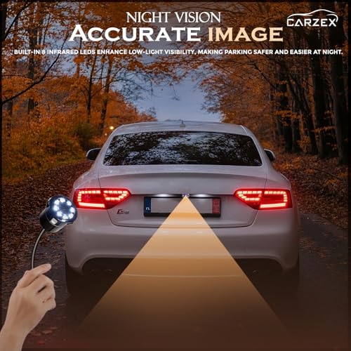 Image of Carzex 8 LED Rear View Reverse Parking Camera Bumper Drill Type for All Cars