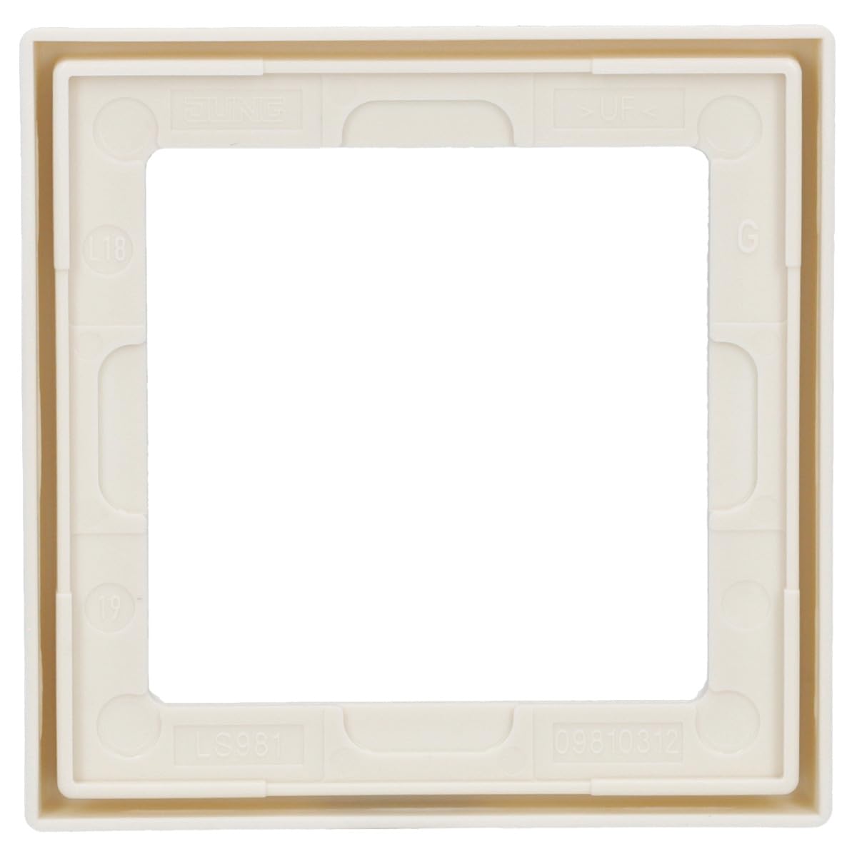 JUNG LS981W Marco, Duroplástico, Resistente al Rayado, Brillante Blanco Marfil, Simple, 81 X 81mm