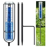Ricihene Rain Gauge, 7" Freeze Proof rain Gauge Outdoor Best Rated, Rain gauges for Yard with Stake,Large Clear Numbers and Adjustable Height -Decorative rain Measure Gauge for Garden, Deck, Lawn