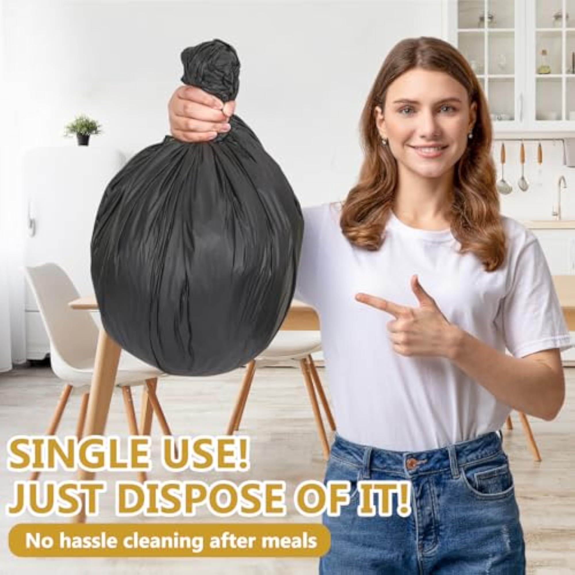 8 Pack Premium Black Plastic Table Cloth, Disposable