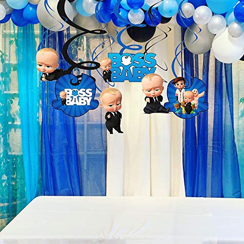 Image of Party Propz Boss Baby Theme Decorations-Set Of 6Pcs- Baby Boss Theme Birthday Decorations | spiral hangers, Multicolour Boss Baby Birthday Decorations