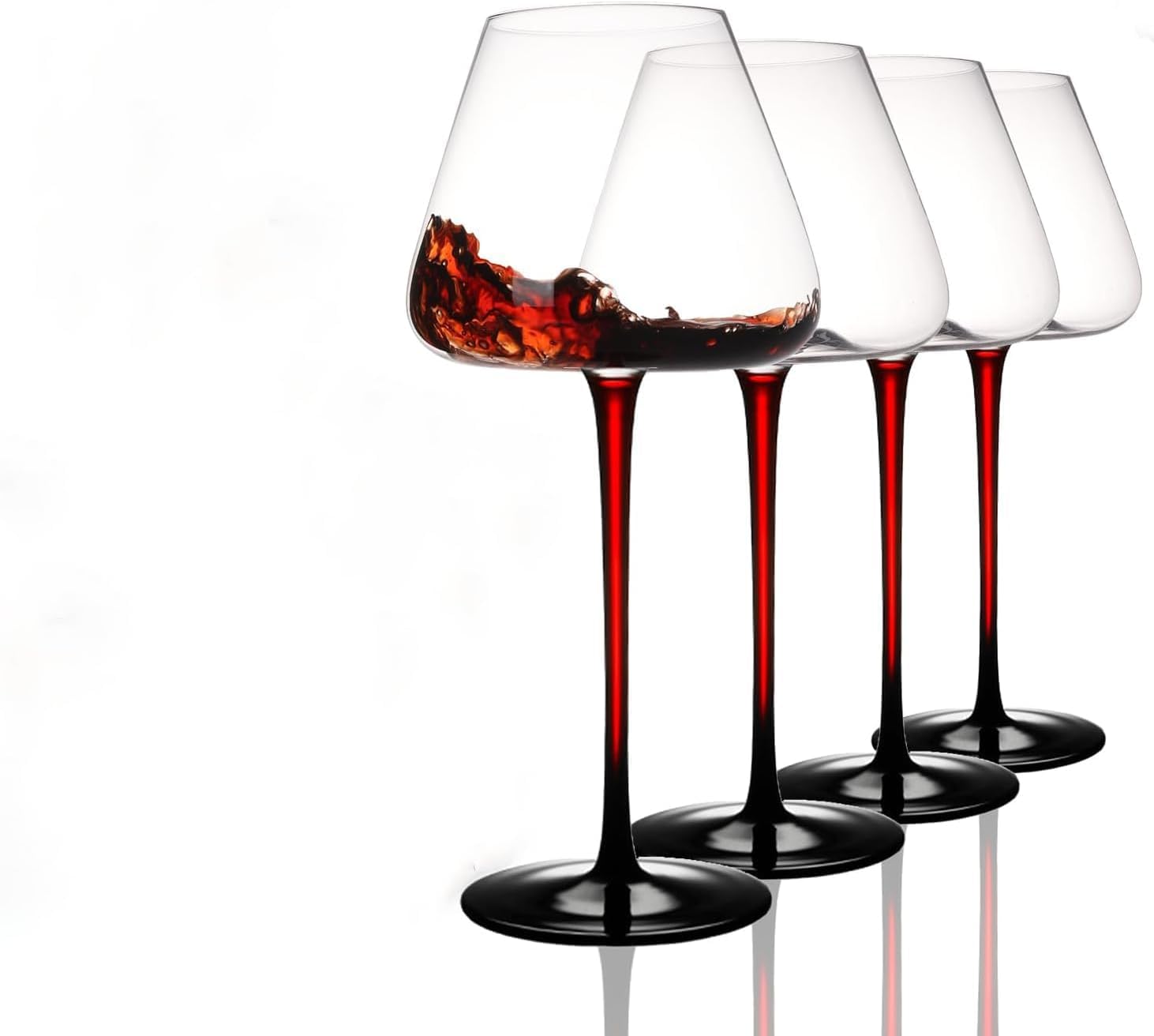 THE WHITE SHOP4PCS Red Wine Glasses Premium Crystal Wine Glasses,Thin Rim,Long Stem,Perfect for Red or White,Daily Use,Unique Wedding Anniversary or Birthday Gift(590ML)