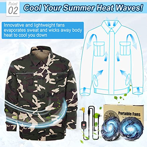 Cooling Fan Jacket for Men Women - Battery Powered 3 Speed Control for MS Peoples Hot Weather3