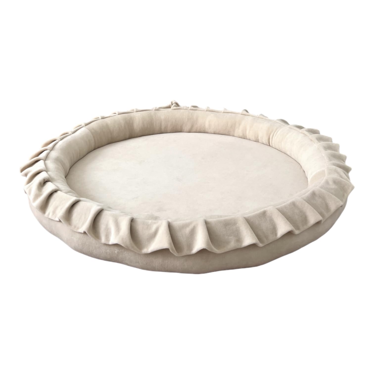 Creme Babynest aus Velvet mit abnehmbarem Baumwollbezug 105 cm Waschbar Sicherer und Komfortabler Schlafplatz für Babys