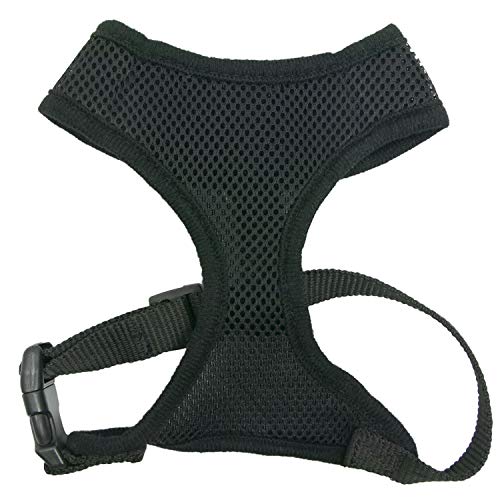 Image of Four Paws Walk-About Comfort Control No-Pull Harness for Dogs, Adjustable Soft Padded Breathable Air Mesh Dog Vest for Walking, Black, Medium