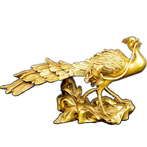 Statue oiseau phénix en cuivre pur artisanat traditionnel H3TF5J