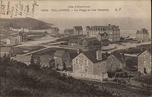 Cote d'Emeraude - La Plage et vue generale Val-Andre, 22 France Original Antique Postcard