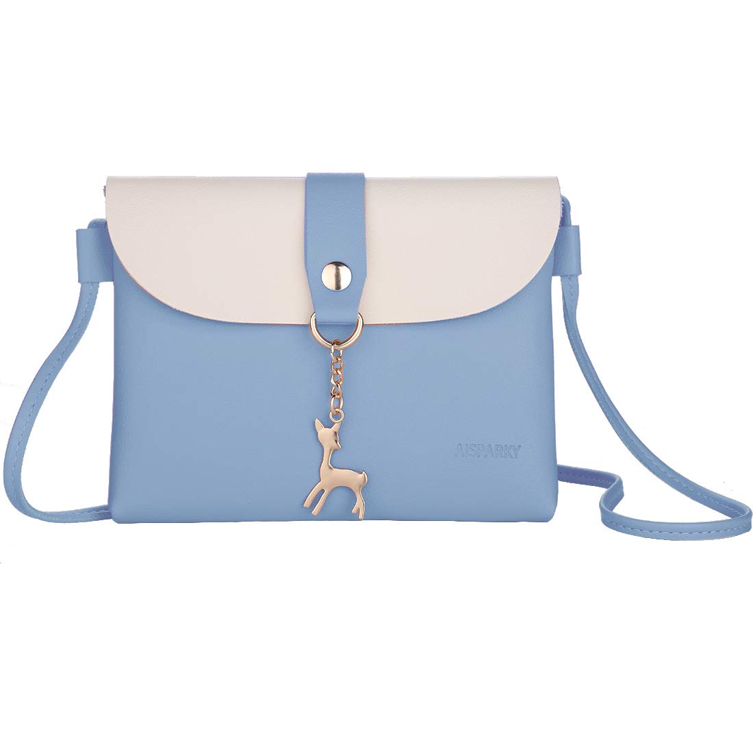 AISPARKYSmall Crossbody Purse, PU Leather Small Purse for Girls With Pendant With Strap/Gold Chain Strap