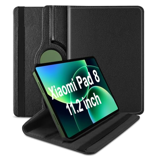 Image of TGK 360 Degree Rotating Flip Cover Case for Xiaomi Mi Pad 8 /8 Pro /Mi Pad 7 /7 Pro 11.2 inch Tablet (Black)