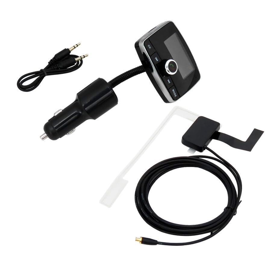 NOVAK Trasmettitore wireless BT V4.2 con antenna DAB Digital Radio e microfono incorporato per chiamate e assistenza vocale. - Ricarica Wireless, Auricolari Bluetooth