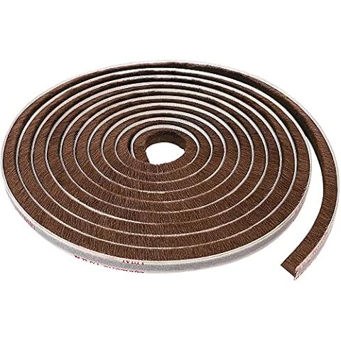 Overhil1s Weatherstrip 5m Brush Strip Self Adhesive Door Window Sealing Strip Home Door Window Sound Insulation Wind-proof Anti Insect Strip Gasket (Color : Brown, Size : 7x8mm) Cover