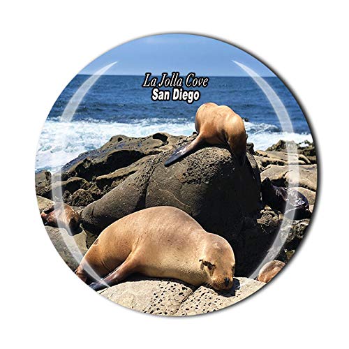 La Jolla Cove San Diego 3D USA Fridge Magnet Souvenir Crystal Glass Magnet Travel Souvenir Collection Gift Home Kitchen Decoration
