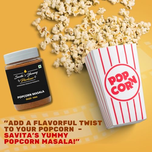 Image of Savita's Yummy Parlour Popcorn Masala - 100g | Homemade Premium Spice Blend | Tangy & Spicy Seasoning for Popcorn, Snacks & Fries