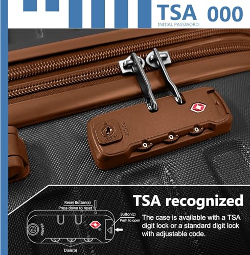 Luggage Sets 6 Piece with Duffel Bags,Hardside Expandable Suitcases with Spinner Wheels TSA Lock,Black3