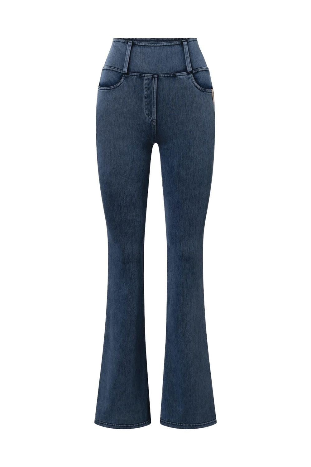 NETPROSHOP Damen Western Reitleggings Stretch Bootcut im Denimlook mit Taschen atmungsaktiv Gr. 36-44