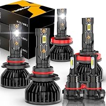 Compatible for 2007 2008 2009 2010 2011 2012 2013 2014 Chevy Tahoe/Silverado for Off Road, 9005 H11 Light Bulbs 5202 Fog Lights, Powersports Bulbs, 6-Pack