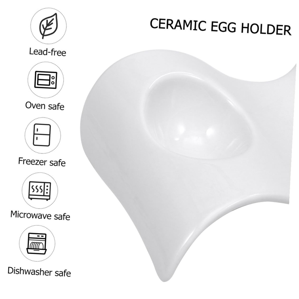 6 Coquetiers en Céramique Blancs pour Œufs Durs, Porte-œufs Pratiques et Modernes, Support pour Petit-déjeuner Élégant, Lot de 6 Pièces