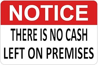 YOUOK Cashless Notice Sign, No Cash Left On Premises Sign Stickers, Store Policy Labels, Waterproof, Indoor/Outdoor Use, 4 6 Inch Adhesive Stickers (10 Pcs)