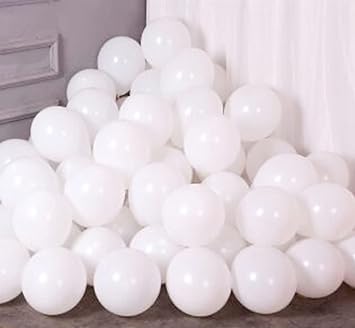 100Pcs 5 Inch Mini White Balloons, Helium Party Decorative Small Thick Latex Matte Balloons for Baby Shower, Birthday, Wedding, Engagement, Anniversary, Festival Decorations