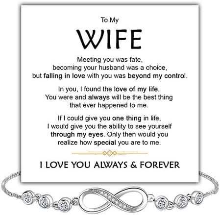Stainless Steel Infinity Bracelet for Women, Wife Gifts from Husband - Forever and Always Jewelry Gift for Her