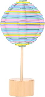 Wood Spin, Wooden Rotating Lollipop Funny Stress Rotary Relief Decompression Toy for Children Adults Home Decor (Macaron Color)