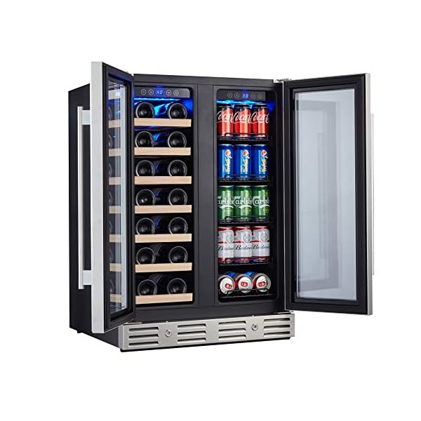 Kalamera Wine Fridge, 24 inch Built in Wine and Beverage Refrigerator