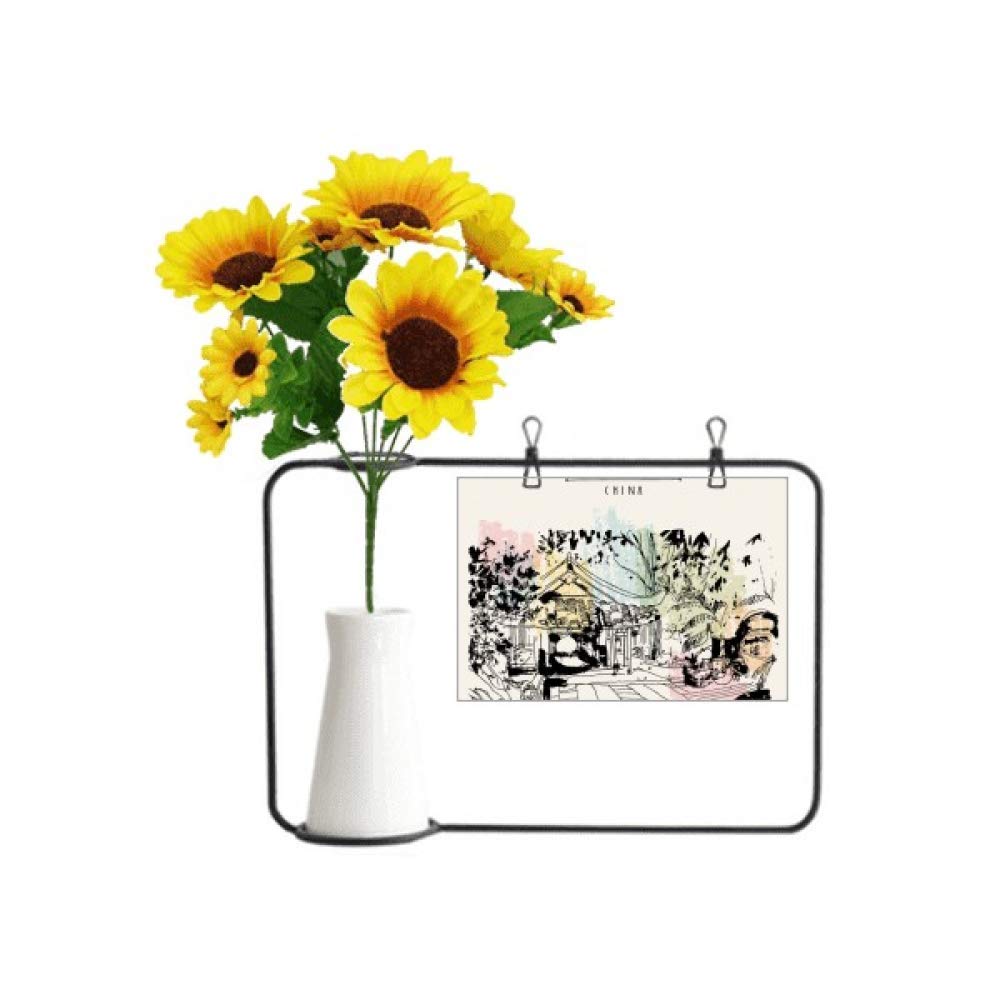 Fleurs de tournesol artificielles sous le charme de Lijiang pour un salon lumineux et apaisant