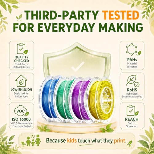 Image of AOSEED PLA Filament Set 1.75mm (±0.02mm), 4-Pack, 200 g (0.44 lb) per Spool