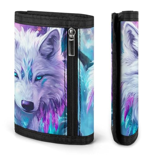 Wolf Waterfall Classic Trifold Wallet for Men Print Slim ID Card Holder Tri Fold Purse2
