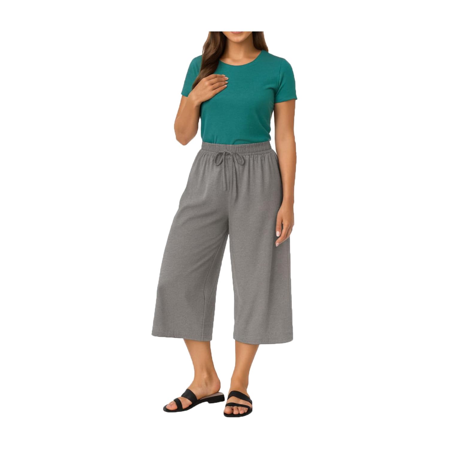 Womens Cotton Plain Loosefit Capri, Yoga Pants for Womens-image-34