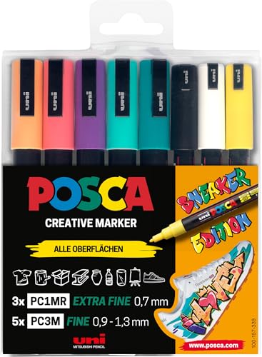 Faber-Castell uni-ball 186827 - POSCA Marker Set Sneaker pens, es...